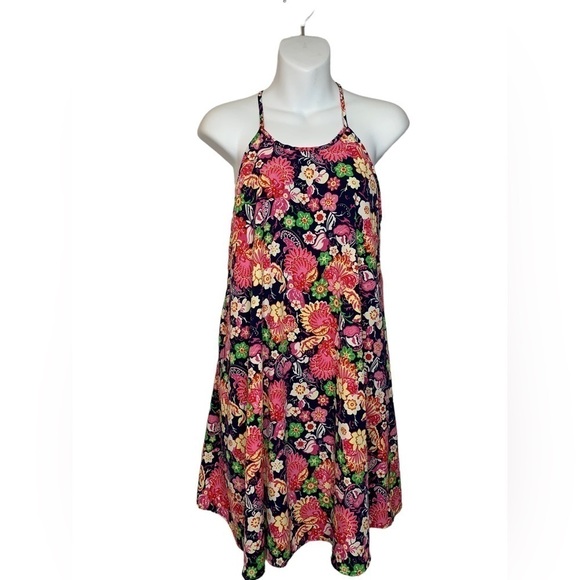 Altar’d State Racerback Skinny-Strap Dress in Navy and Pink Size Medium - Picture 1 of 9